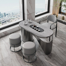 阳台小茶桌椅组合简约现代家用功夫泡茶桌 轻奢小型1.2米岩板茶台