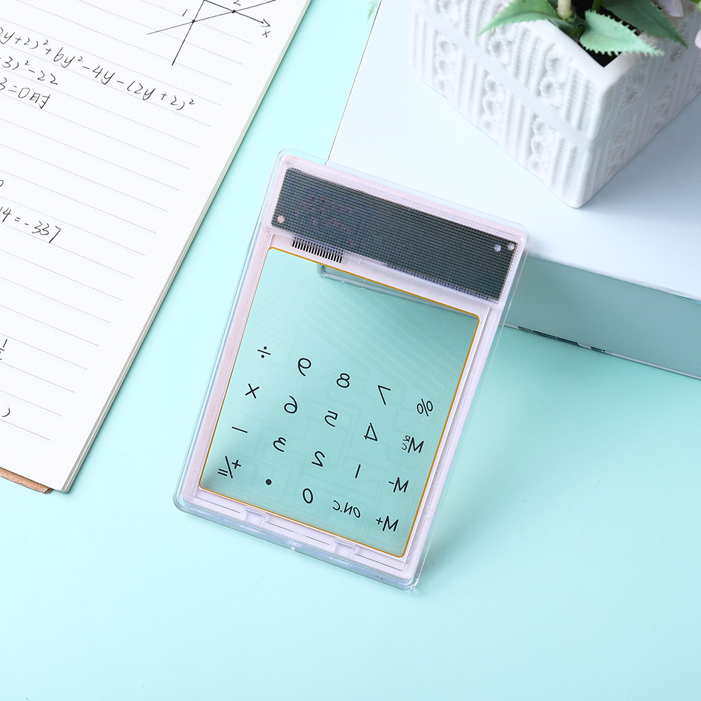 Korean Creative Transparent Calculator Solar Computer Student Portable Touch Mini Cute Card Calculator