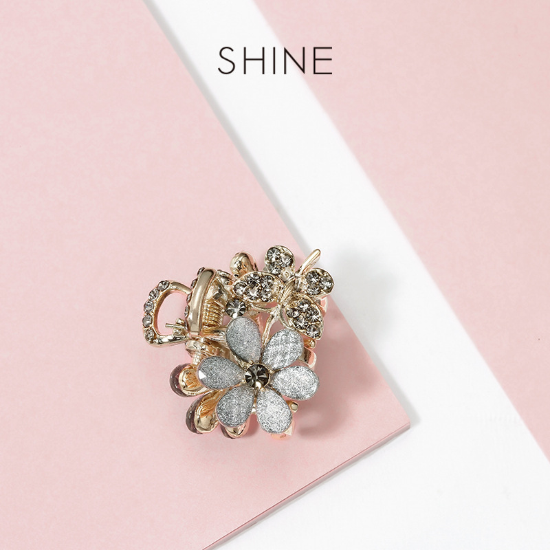 shine萱子饰品发夹合金边夹小清新甜美可爱ins少女立体花朵抓夹
