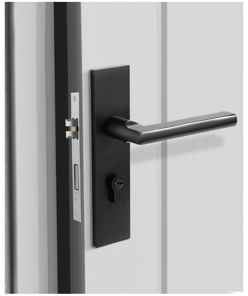 固特门锁室内卧室房门锁卫生间通用型木门把手家用黑色静音门锁具