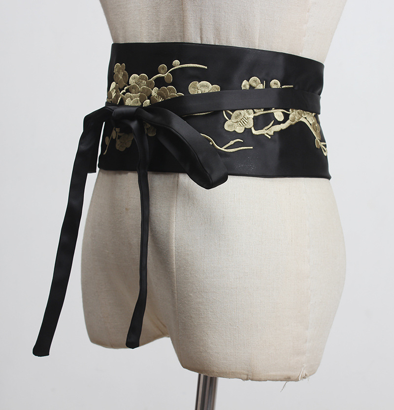 汉服腰带女腰封古风绣花刺绣中国风裙子连衣裙蝴蝶结系带绑带超宽