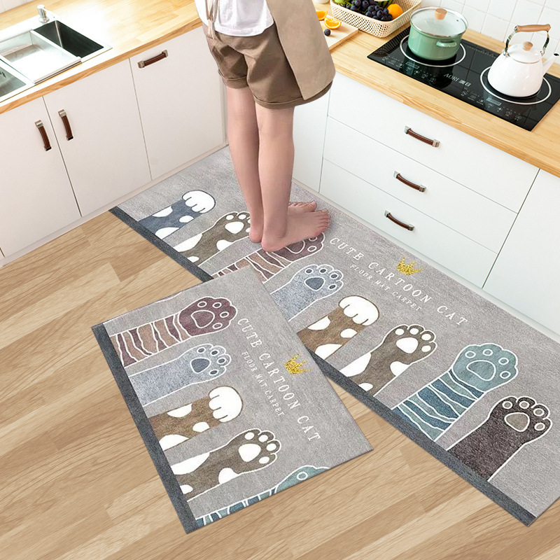 Thickened Stain-Resistant Kitchen Floor Mat Bathroom Door Mat Entrance Door Mat Entrance Bathroom Door Household Simple Carpet Floor Mat