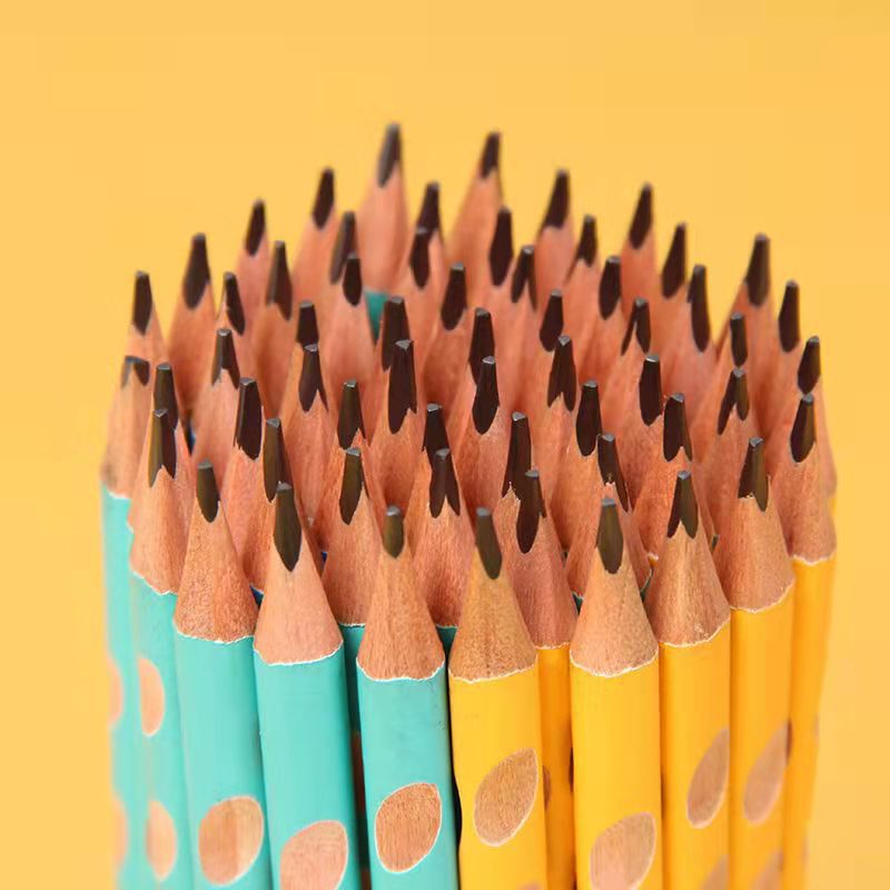 Benbeier HB Pencil Macaron Color Groove Pencil Log Non-Toxic Writing Smooth Correct Grip Position Special for Lettering, Etc.