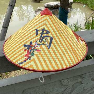 大号中国梦斗笠遮阳防雨塑料斗笠帽户外旅游钓鱼防晒帽农民草帽男