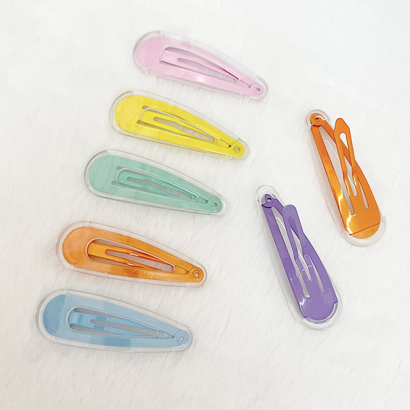 children adult diy water drop bb clip 5cm candy transparent jelly color plastic jacket barrettes small wholesale