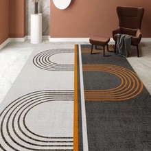北欧仿羊绒耐脏地毯艺术轻奢客厅茶几加绒加厚地垫抽象线条地毯