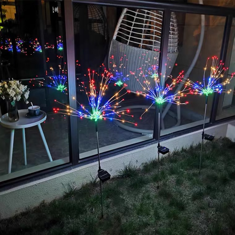 LED Lighting Chain Solar Copper Wire Lamp Lawn Floor Outlet Fireworks Lamp USB Lighting Chain Dandelion Christmas Holiday Lamp