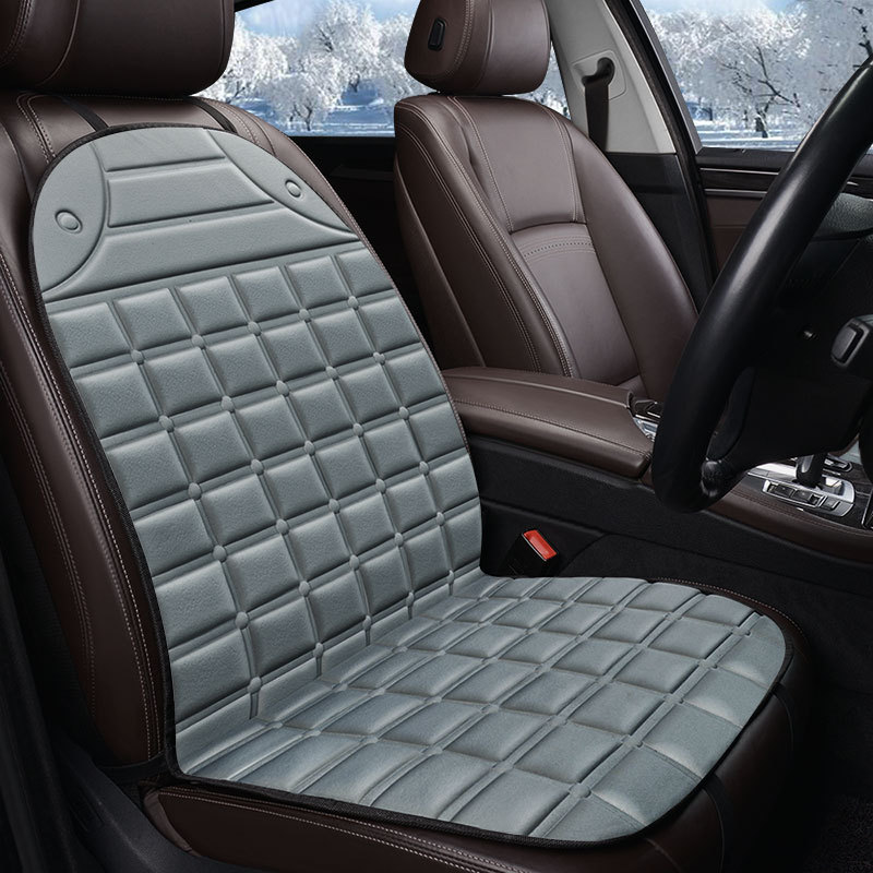 汽车加热坐垫冬季毛绒单片座椅加热车垫子屁屁垫12v24v座垫套车用