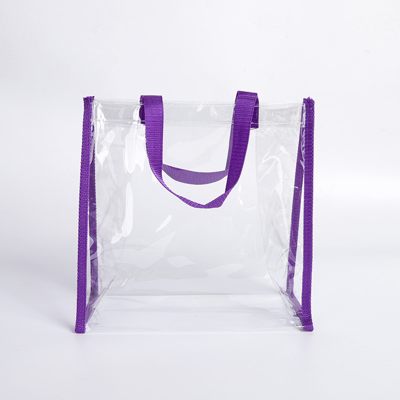 PVC Handbag Transparent Plastic Handbag Sewing PVC Bag Clothing Shopping Bag PVC Cosmetic Bag Wholesale Spot