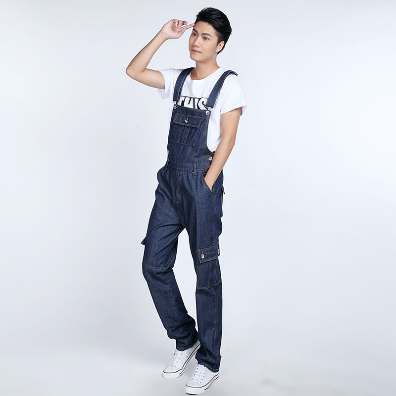 2020韩版潮牛仔背带裤男装背带裤休闲男生连体裤男士吊带裤直筒裤