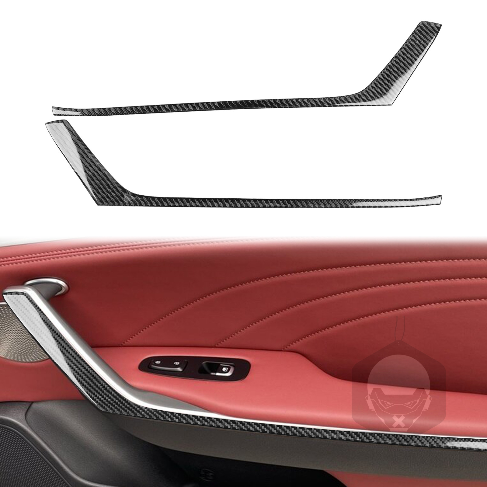 适用于起亚斯汀格真碳纤维两侧空调出风口装饰贴汽车内