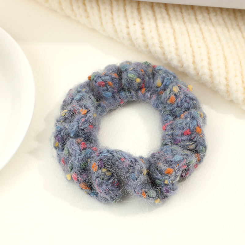 Autumn and Winter Plush Woven Candy Color Lace Hair Rope Hair Ring Does Not Hurt Hair Elastic Rubber Band Hair Band Hair Accessories