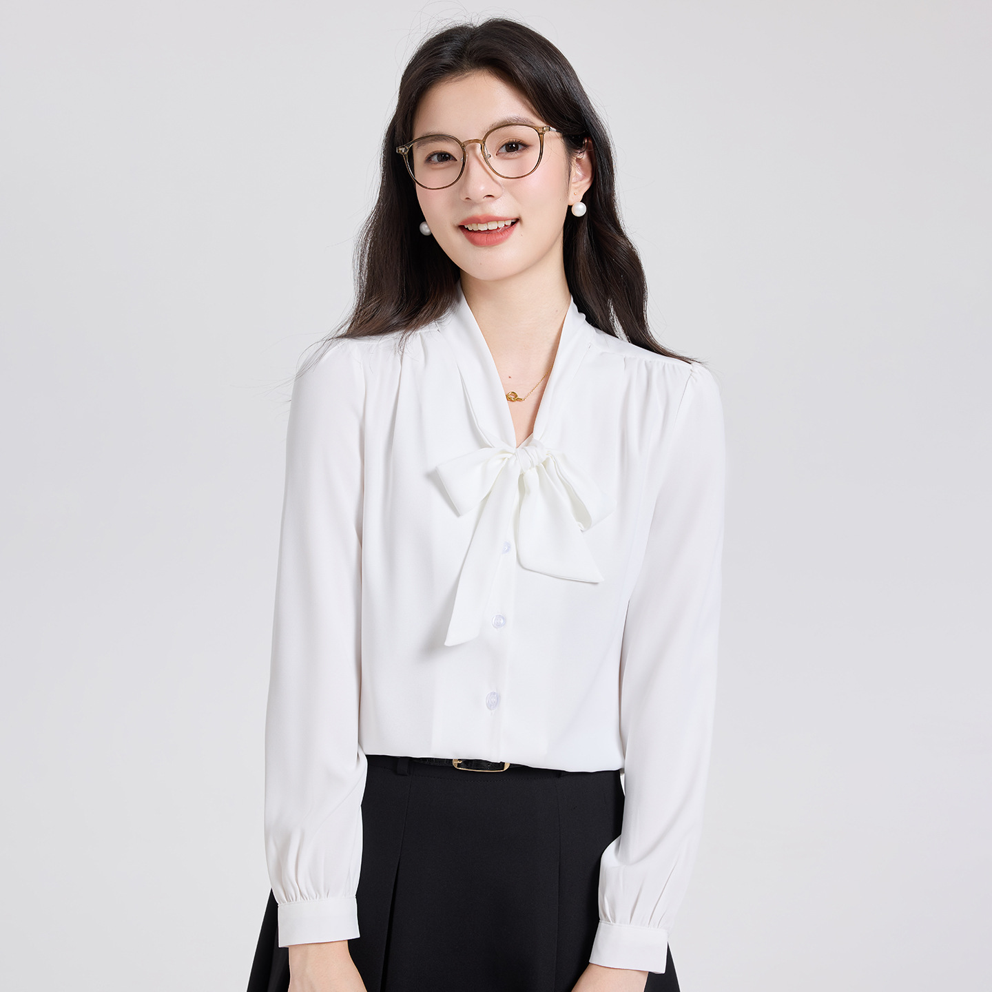 面试套装女教师教资穿搭白色衬衫配半身裙职业装事业编公务员服装