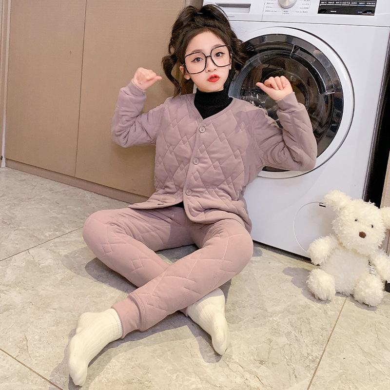 女童校服神器棉衣内胆小棉袄中学生儿童冬季内搭棉裤保暖裤衣套装