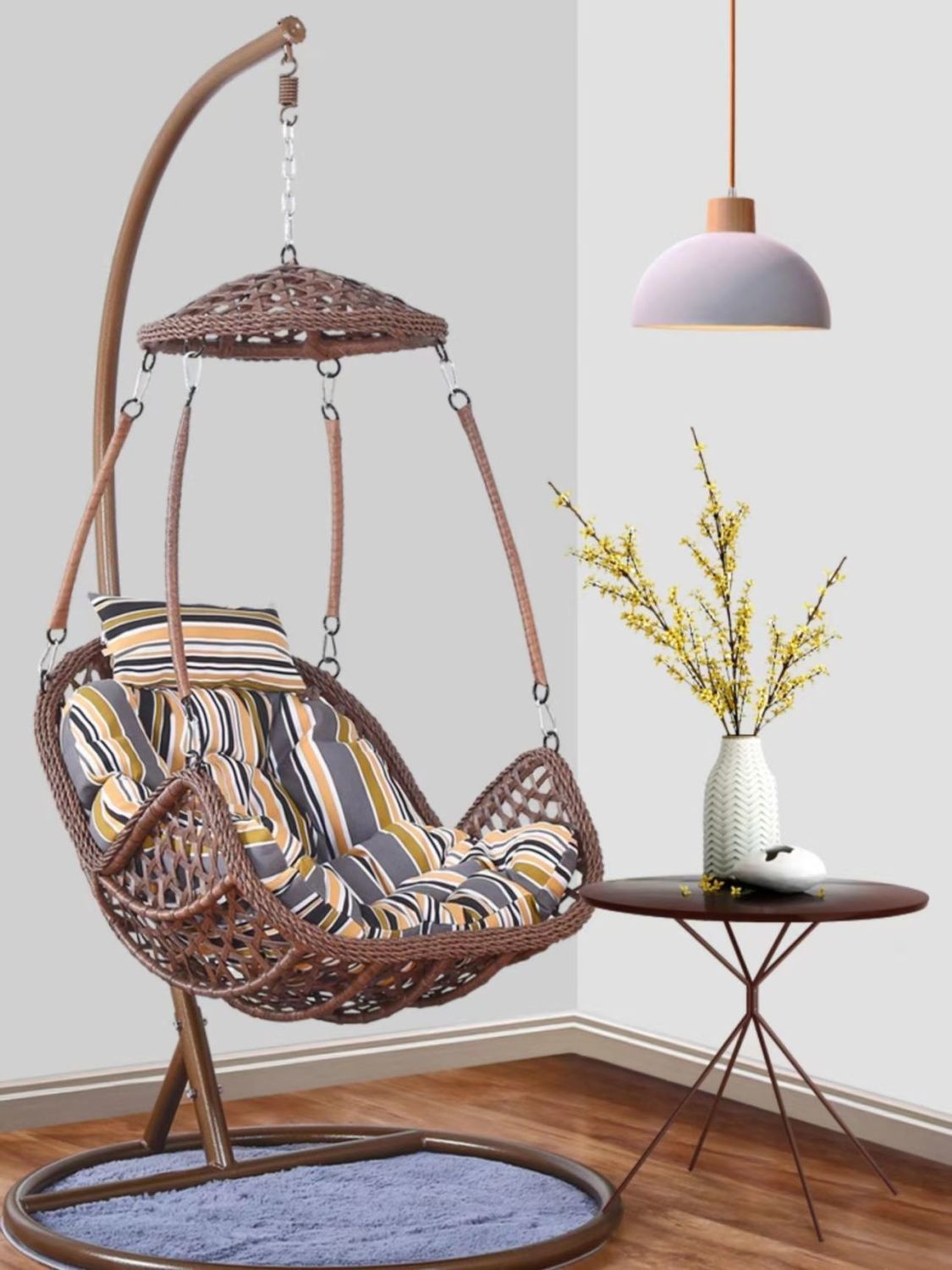 家具吊篮藤椅吊椅藤风单人鸟巢阳台室内户外客厅成人儿童摇篮椅速卖通