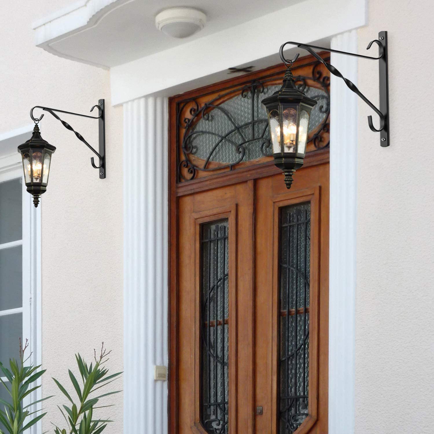 跨境新阳台吊篮植物支架挂钩墙壁花篮支架庭院悬挂式灯笼壁挂批发