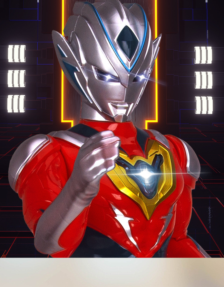 批发正版授权中华超人玩具套装 男孩大号声光手办机器人公仔礼品