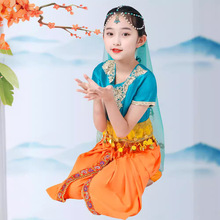 敦煌民族服饰印度古典套装异域风情中小儿童飞天舞肚皮舞练习演出