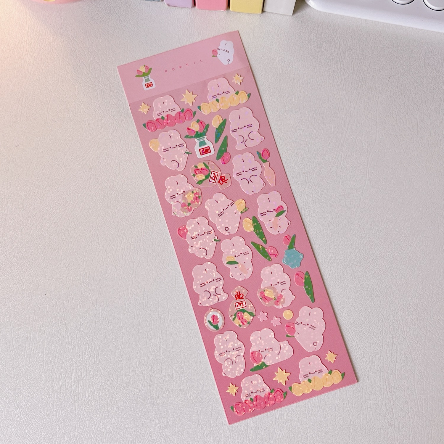 Korean Style Ins Cartoon Cute Soft Candy Bear Hand Ledger Sticker Creative Mobile Phone Decorative Material Transparent Waterproof Stickers