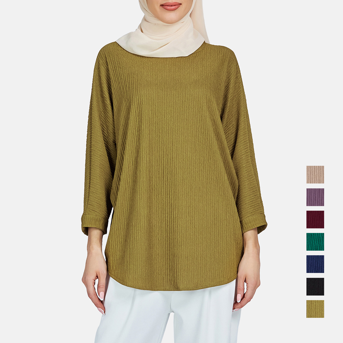 跨境 新款东南亚女式时尚上衣蓬松袖子宽松休闲衬衣圆领t恤女