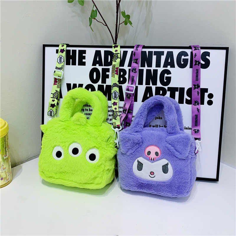 New Cartoon Cute Moetry Baby Plush Crossbody Bag Girl's Crossbody Pouch Western Style Funny Girl Handbag Fashion