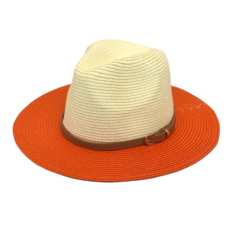 Baby Boy and Girl Summer New Dual-Color Patchwork Top Hat Straw Hat Amazon Outdoor Travel Sun Protection Sun Hat Female Hat