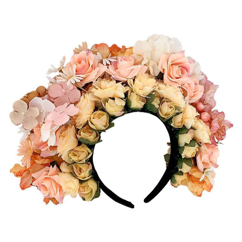 Quanzhou Xunpu Women's Headdress Double-Sided Silk Flower Headband Daily Hanfu Accessories Good-looking Wearing Flower Headband Three-Dimensional Hot Sale