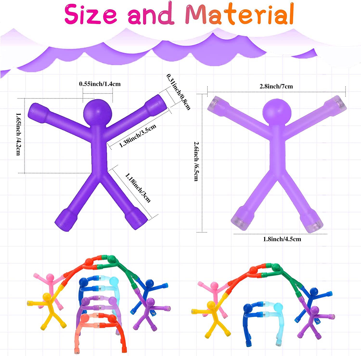 New Cute Magnetic Educational Toys Amazon Cross-Border Human-Shaped Lodestone Creative Variety Kid Colorful Stickman