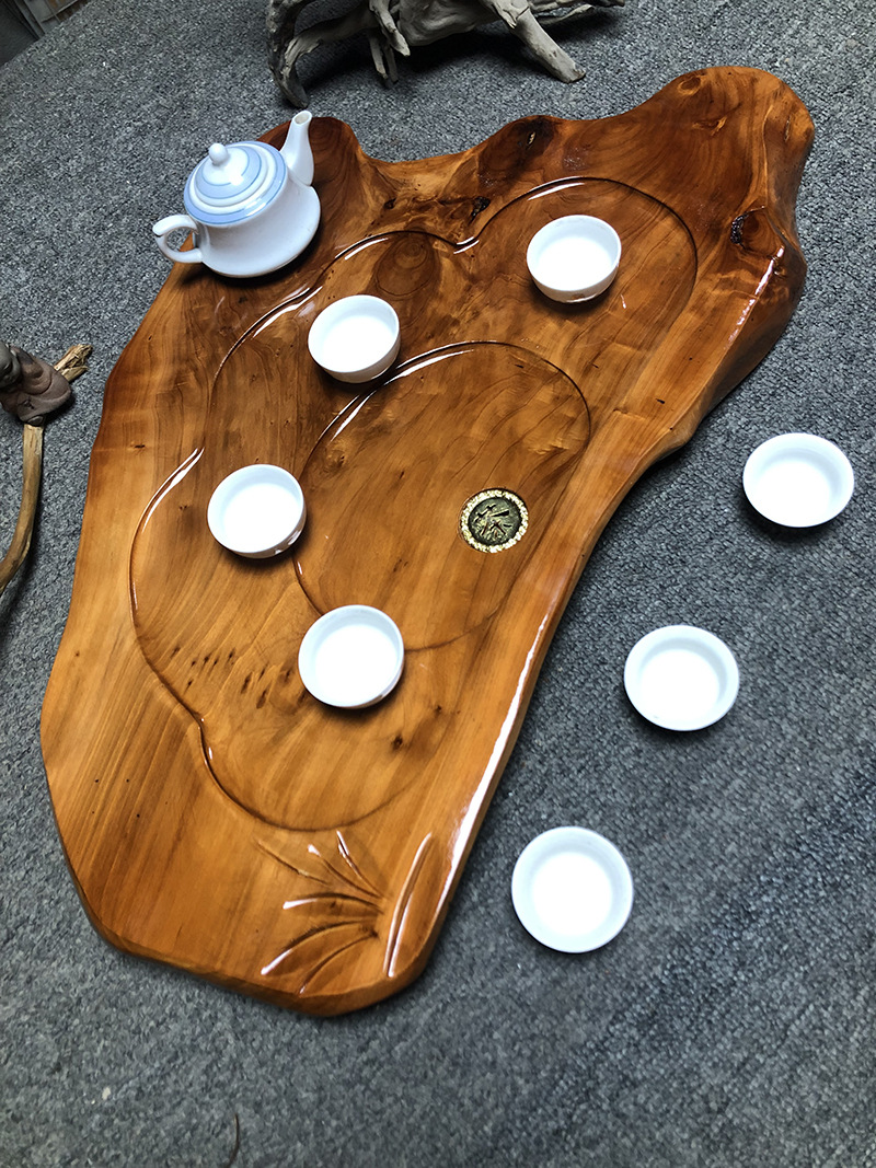 实木根雕茶盘金丝楠木茶海天然小号原木排水茶具家用茶台简约茶盘实木