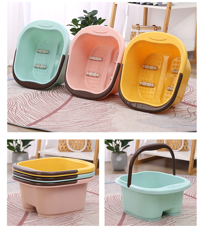 Supply Portable Four-Wheel Feet Bathing Tub Activity Gift Logo Roller Massage Foot Barrel Bump Feet-Washing Basin