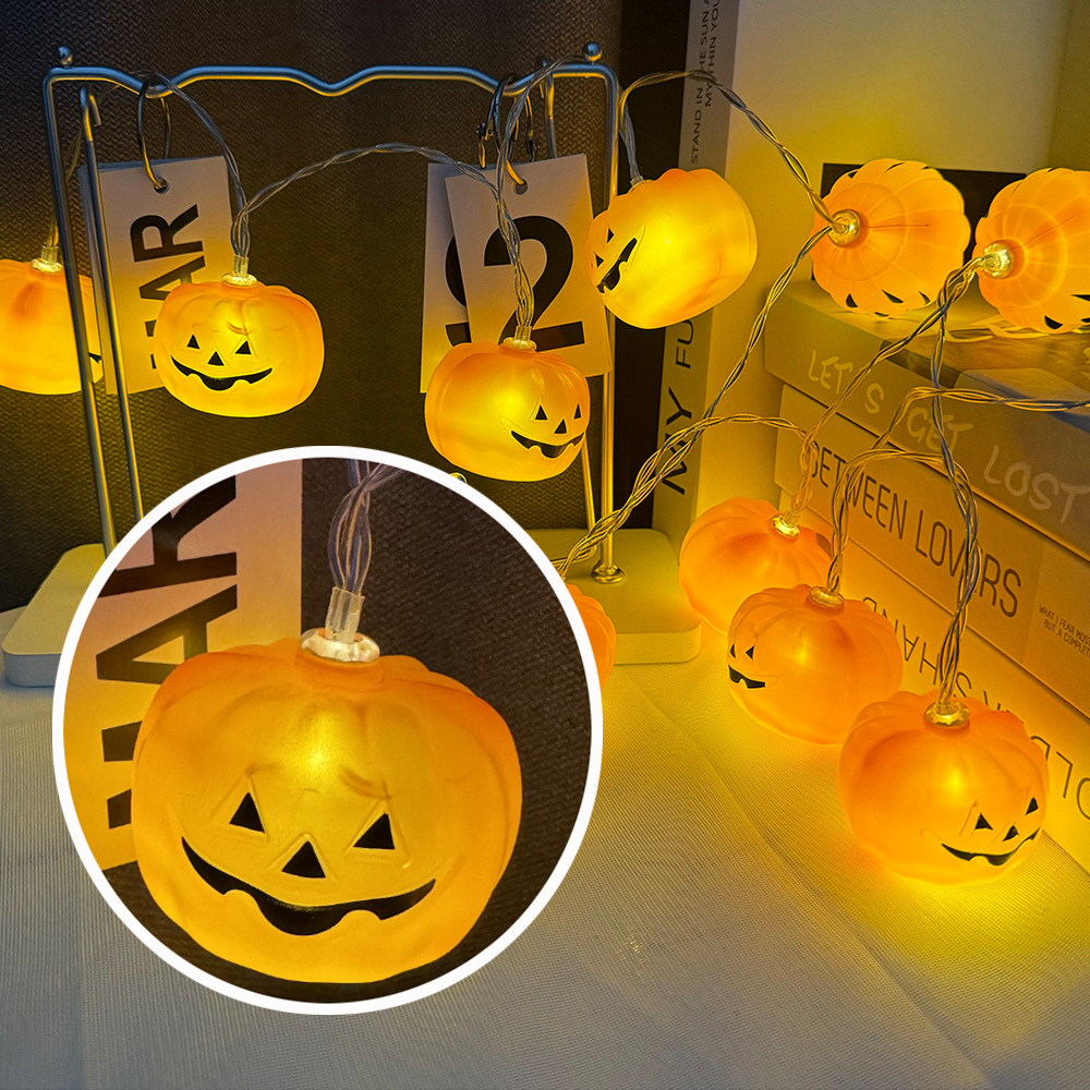 Cross-Border Halloween Lighting Chain Ghost Skull Series Halloween Pumpkin Lamp Battery Box String Lights Lighting Chain Horror Costume