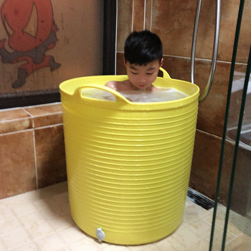 浴桶 泡澡桶儿童洗澡可坐小孩游泳桶宝宝大号浴缸家用洗澡盆代发