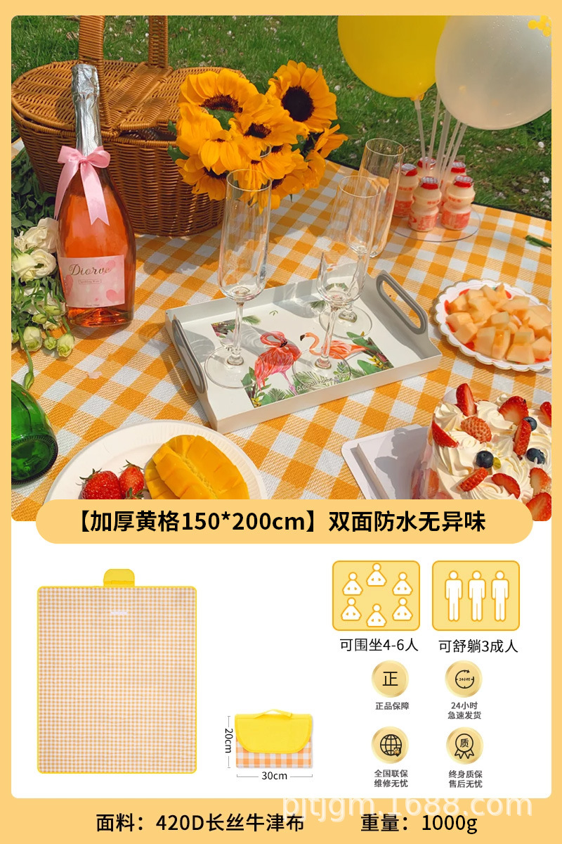 Picnic Basket Picnic Mat Thickened Outdoor Spring Outing Camping Picnic Waterproof Portable Foldable Portable Basket Picnic Cloth