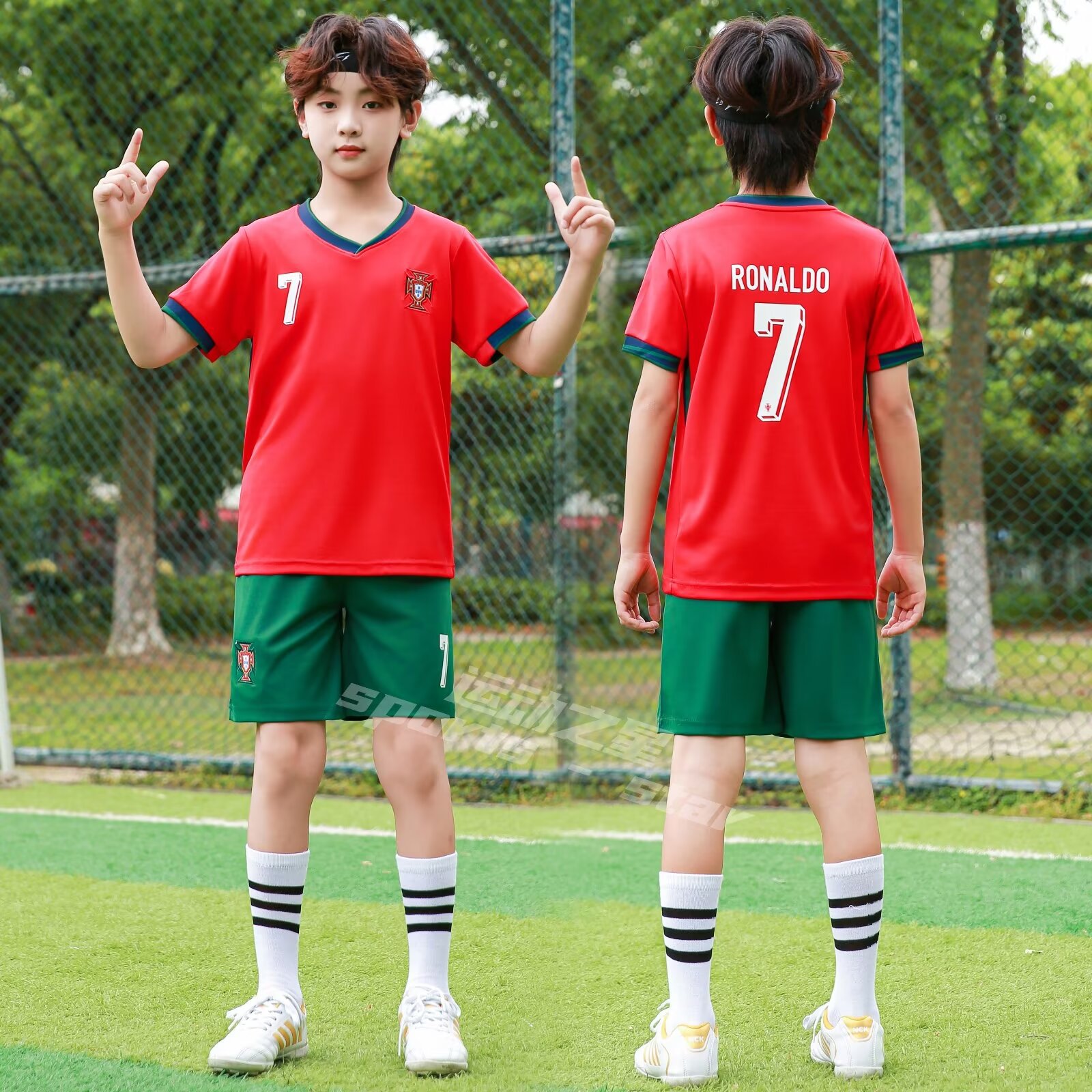 儿童足球服套装训练服短袖学生足球比赛服队服班服定 制足球衣
