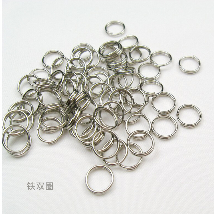 双圈连接环DIY饰品配件5MM连接圈线类打结双圈可加做保色铁双圈