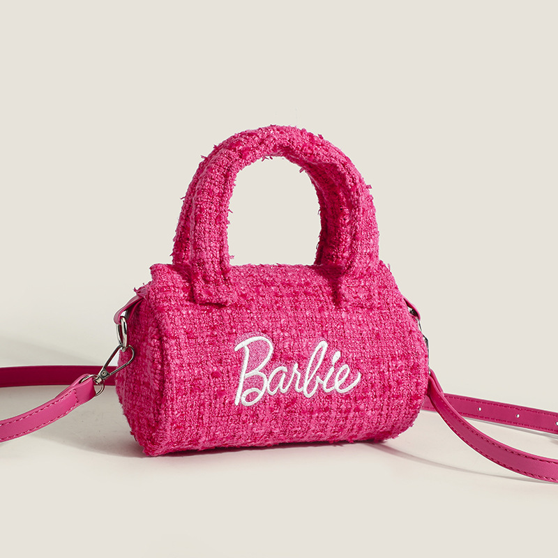 Pillow Bag Women's Barbie Joint Special-Interest Design Classic Style High-Grade Cylinder Crossbody Handbag Fashion