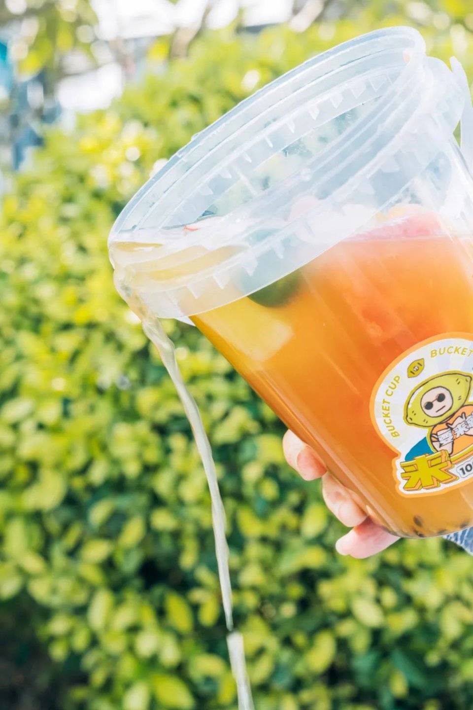 一桶水果茶桶注塑杯700/1000ml一次性超大手提奶茶杯霸王杯