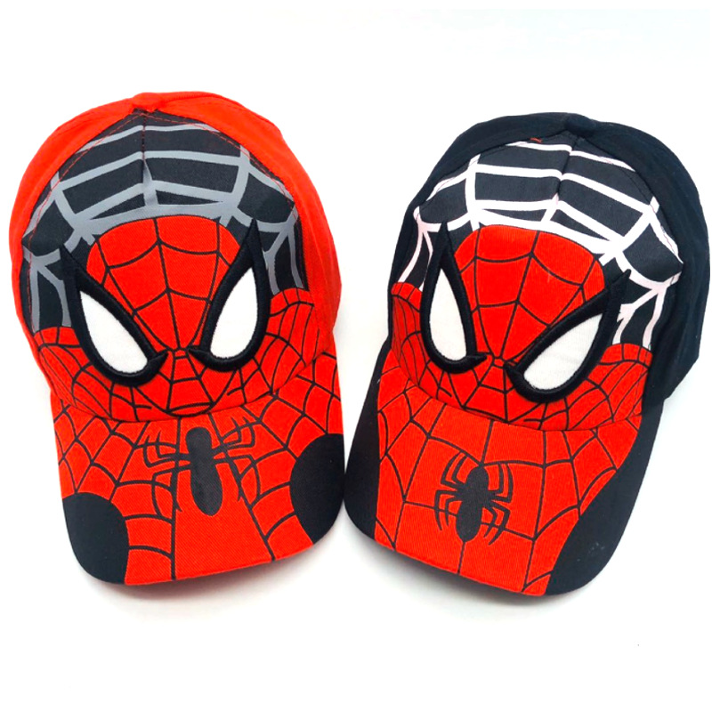 Cross-Border European and American Cartoon Spider Embroidery Baseball Cap 2-8 Years Old Children's Peaked Cap Children Outdoor Sun Protection Sun Hat