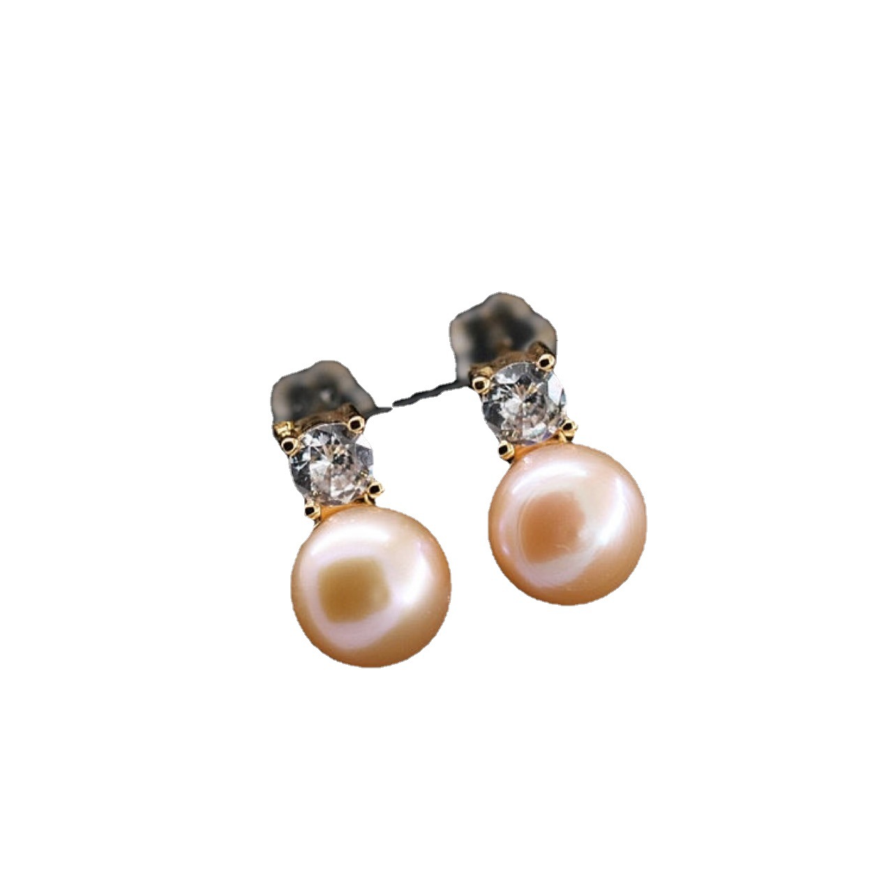 Classic Princess S925 Silver Pin Stud Earrings Natural Freshwater Pearl 7-8mm Surface Basically Flawless Pearl Earrings