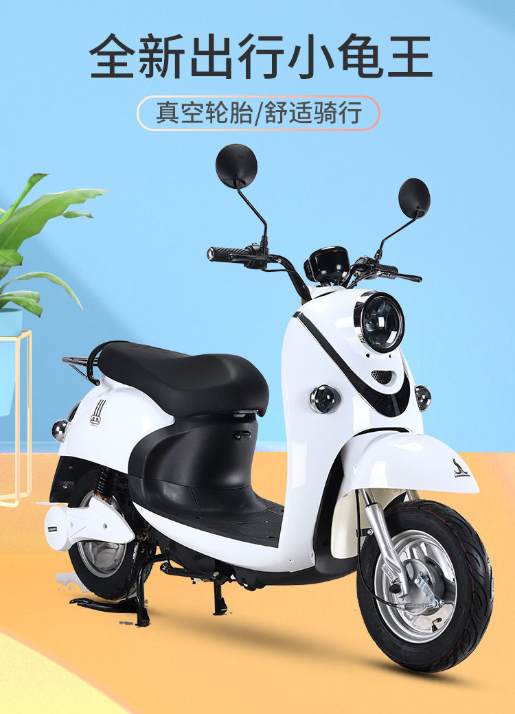 小龟王电动摩托车小绵羊双鼓60v72v电瓶车男女双人代步踏板电动车