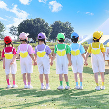 儿童啦啦队演出服幼儿园合唱表演服小学生运动会糖果色背带裤服装