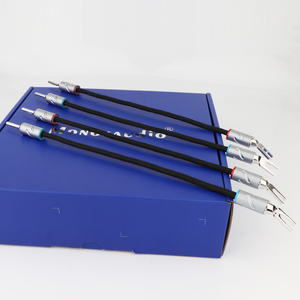 monosaudio纯银跳线音响线过机线发烧喇叭线音箱连接线高低音分线