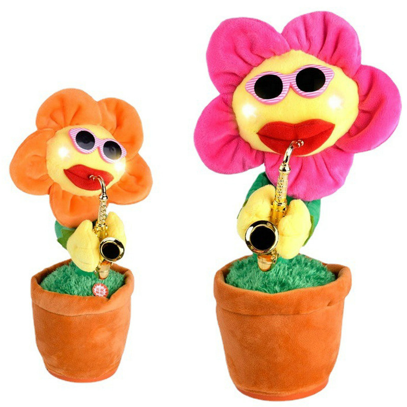 电动扭动妖娆花萨克斯太阳花跳舞唱歌音乐地摊夜市公园儿童玩具