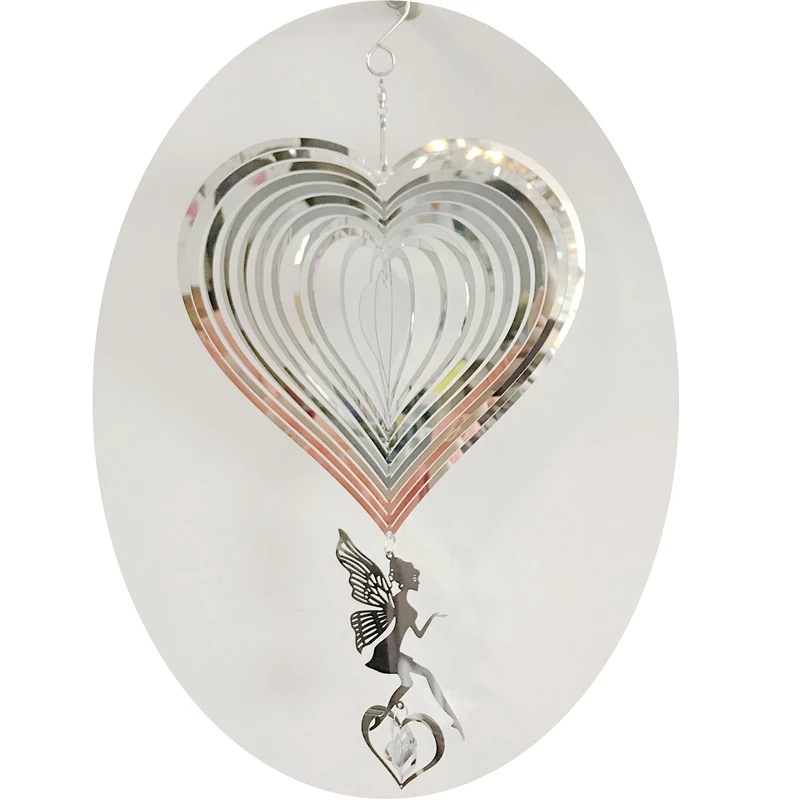 独立站跨境3d旋转外贸仙女爱心风铃花园园艺悬挂装饰风铃-阿里巴巴