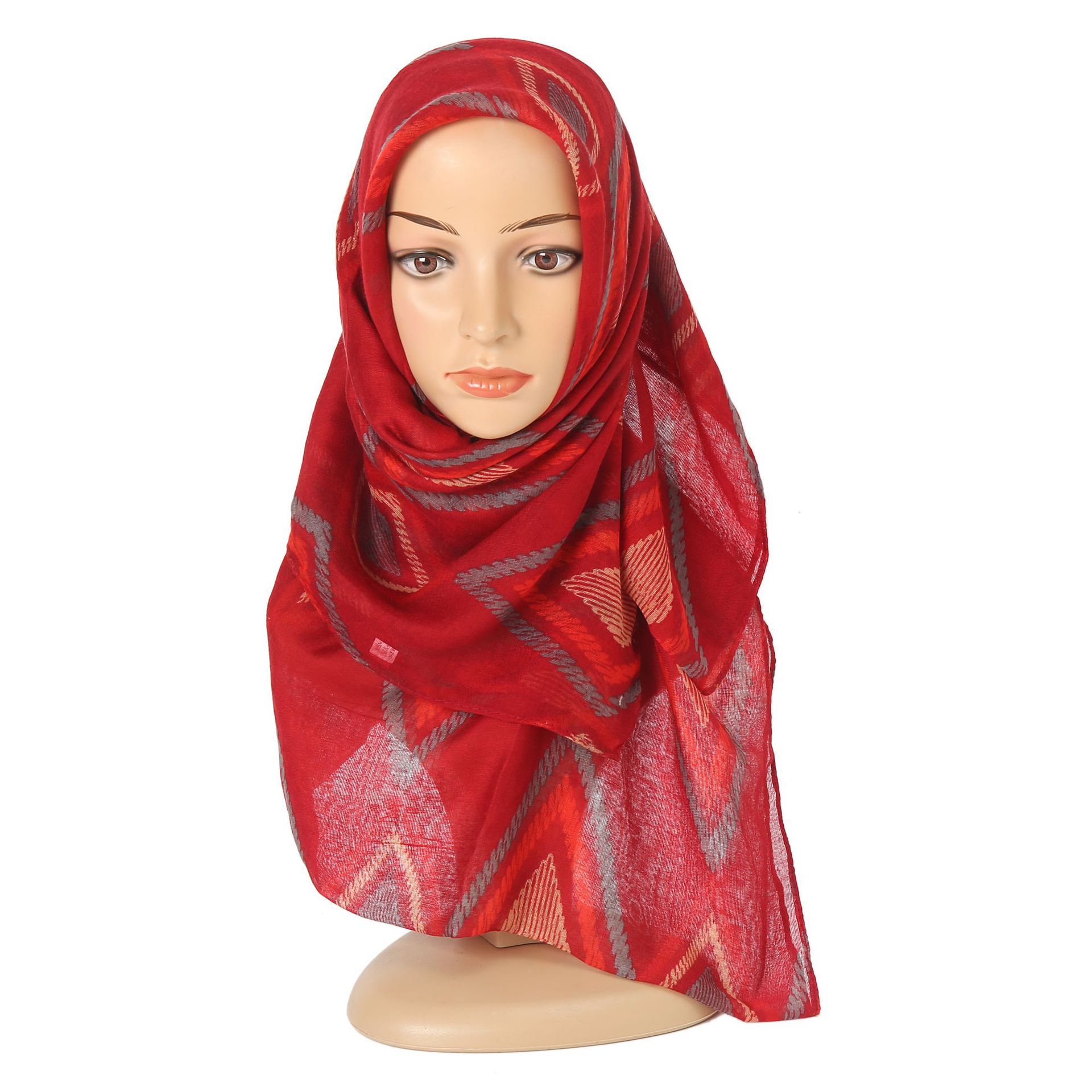 巴厘纱 菱形几何印花长巾女士围巾头巾外贸跨境纱巾礼品围巾