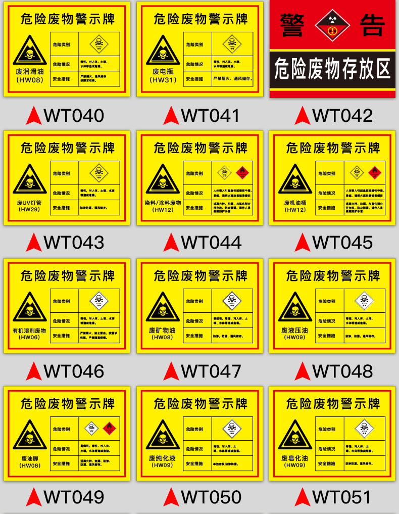 危险废物标识牌全套不干胶贴纸防水管理制度警示牌废机油贮存场所
