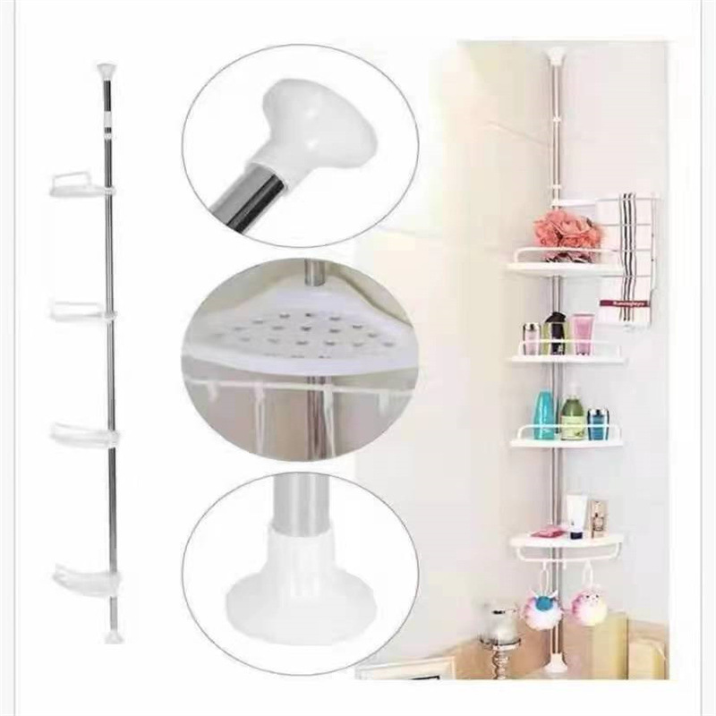 Direct Supply Floor-Standing Bathroom Corner Bracket Bathroom Storage Rack Plastic Punch-Free Wash Tableware Storage 0819