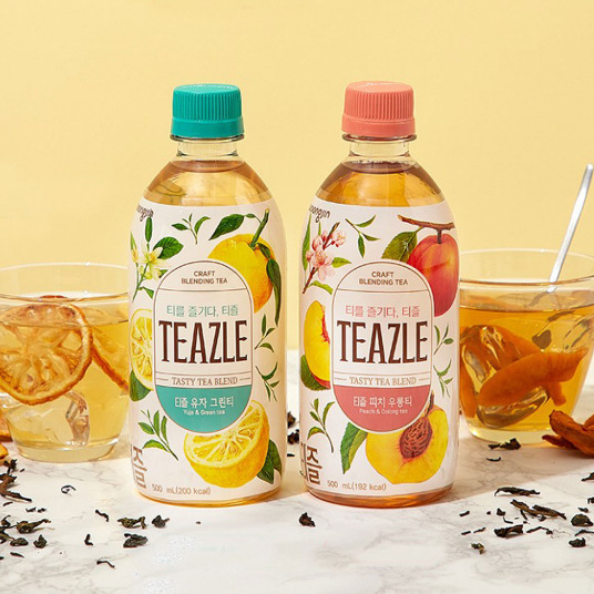 韩国进口teazle熊津水蜜桃味乌龙茶饮料白桃果味饮品500ml