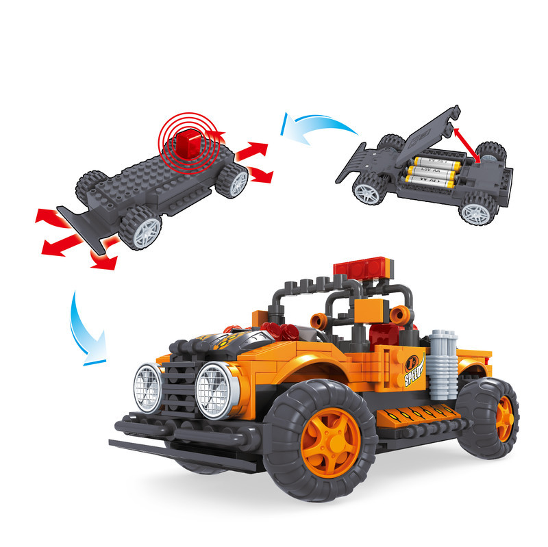 四通遥控越野车益智兼容乐高diy小颗粒遥控车kkb01-阿里巴巴