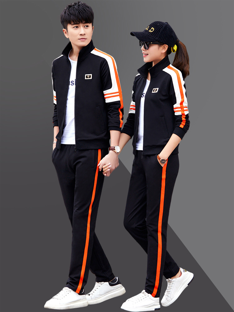 运动套装男春季青年情侣运动服装开衫立领大码休闲运动套装女春秋